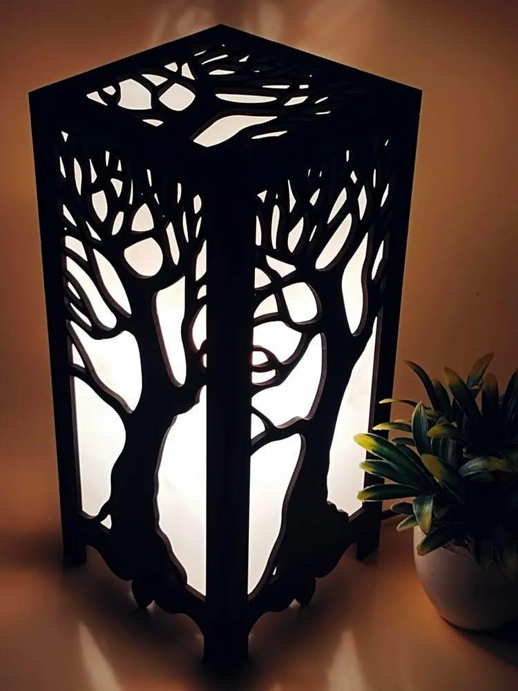 Enchanted Forest Glow Lamp – Handcrafted Tree Shadow Lantern