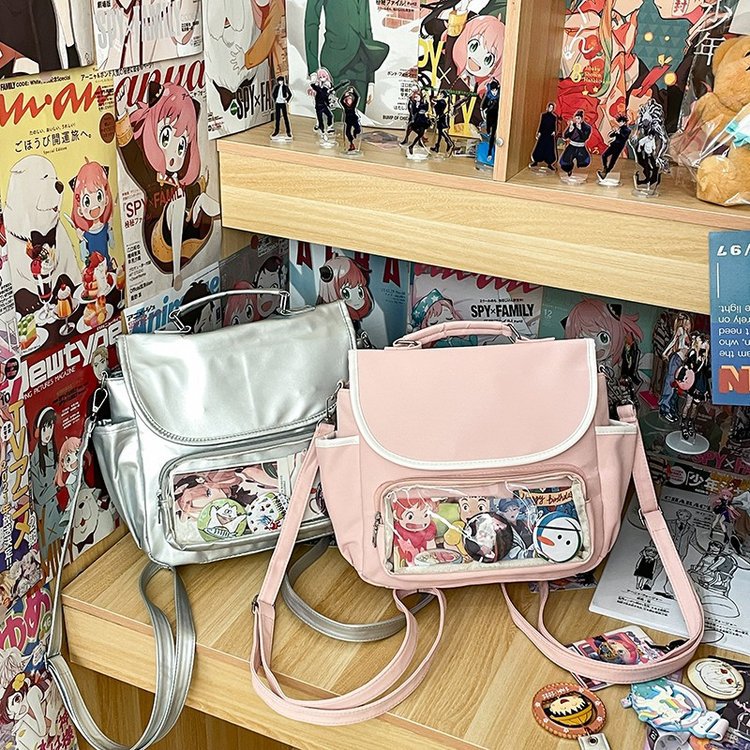 Large Capacity Shoulder Crossbody Female Student Commuter All-match Casual Backpack Schoolbag Transparent Whisky Baby Bag