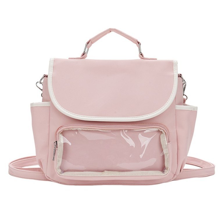 Large Capacity Shoulder Crossbody Female Student Commuter All-match Casual Backpack Schoolbag Transparent Whisky Baby Bag