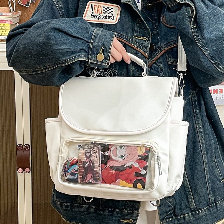 Large Capacity Shoulder Crossbody Female Student Commuter All-match Casual Backpack Schoolbag Transparent Whisky Baby Bag