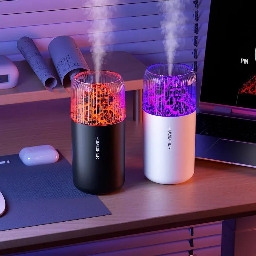 Premium LED Flame Effect Humidifier – Ultrasonic Cool Mist Aromatherapy Diffuser