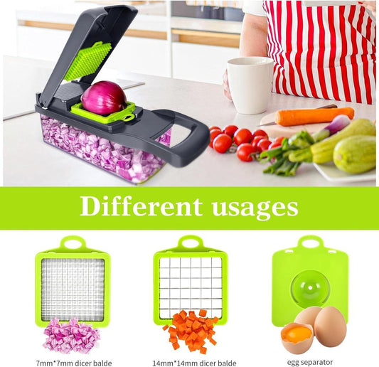 Multi-Function Vegetable Chopper & Dicer with Interchangeable