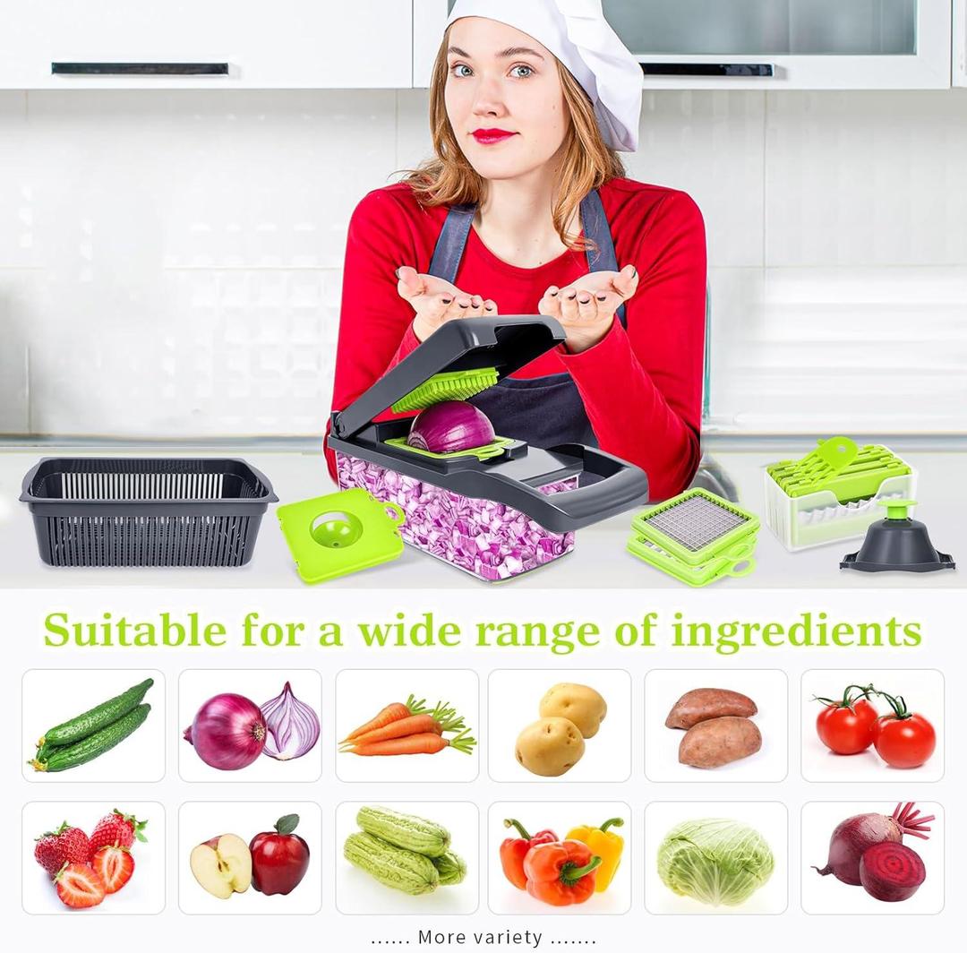 Multi-Function Vegetable Chopper & Dicer with Interchangeable