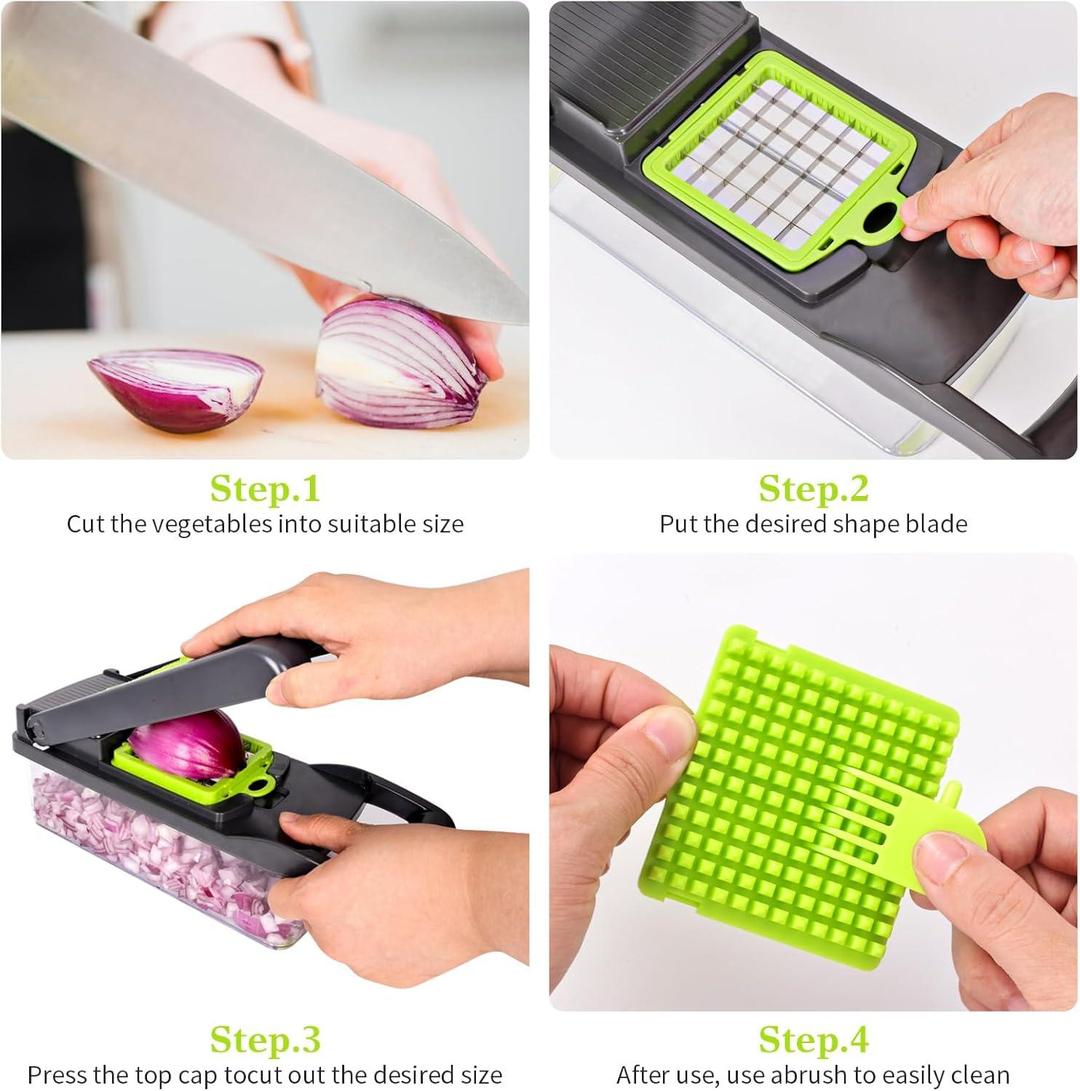 Multi-Function Vegetable Chopper & Dicer with Interchangeable