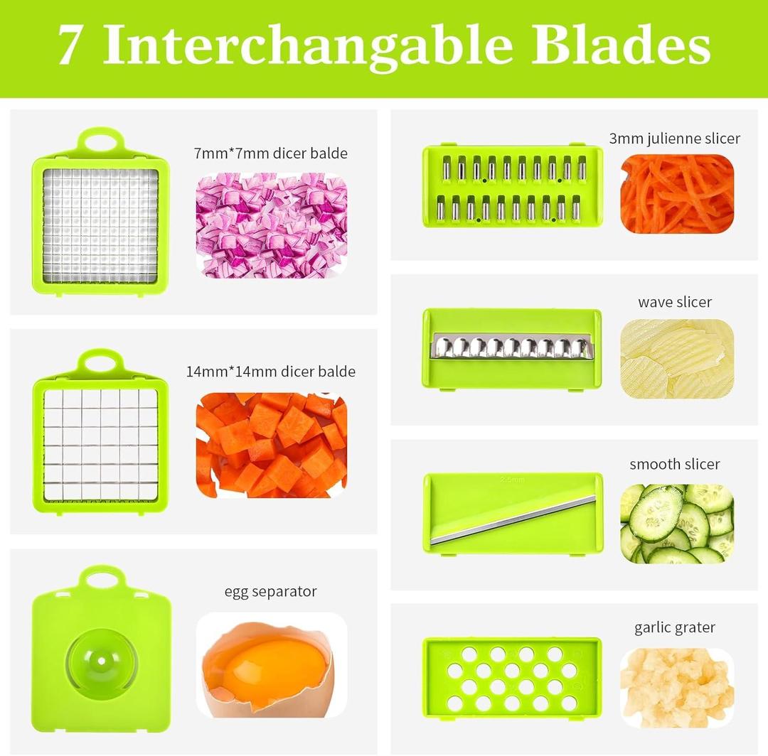 Multi-Function Vegetable Chopper & Dicer with Interchangeable