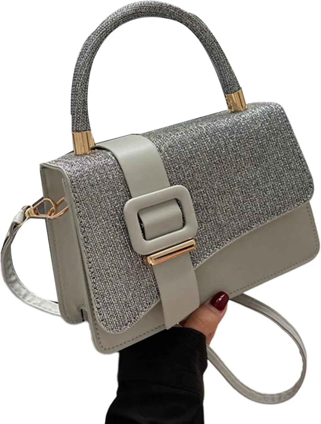 ✨ Elegant Glitter Top Handle Crossbody Bag – Chic Evening & Party Handbag for Women