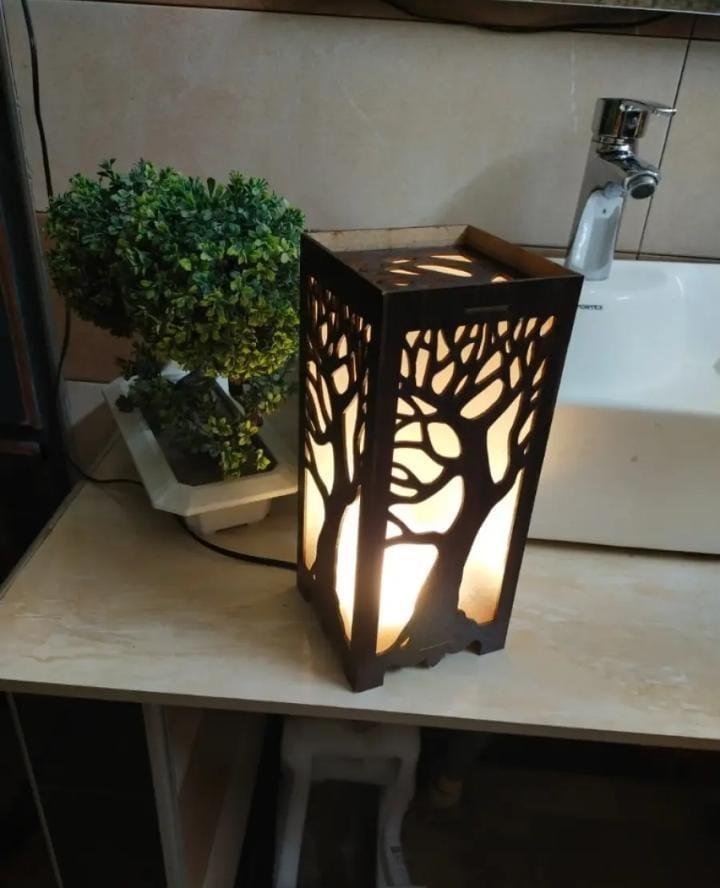 Enchanted Forest Glow Lamp – Handcrafted Tree Shadow Lantern